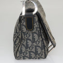 Christian Dior Trotter Canvas Saddle Shoulder Bag Navy Silver Auth mr803-4
