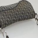 Christian Dior Trotter Canvas Saddle Shoulder Bag Navy Silver Auth mr803-6