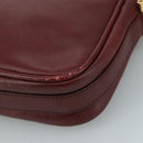 CARTIER Must Line Shoulder Bag Leather Bordeaux Gold Auth mr807-10
