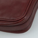CARTIER Must Line Shoulder Bag Leather Bordeaux Gold Auth mr807-11