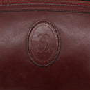 CARTIER Must Line Shoulder Bag Leather Bordeaux Gold Auth mr807-14