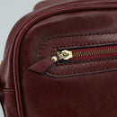 CARTIER Must Line Shoulder Bag Leather Bordeaux Gold Auth mr807-18