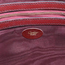 CARTIER Must Line Shoulder Bag Leather Bordeaux Gold Auth mr807-17