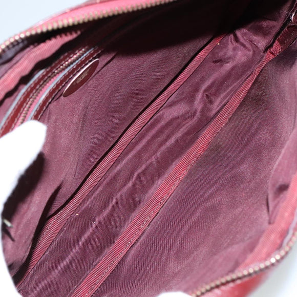 CARTIER Must Line Shoulder Bag Leather Bordeaux Gold Auth mr807