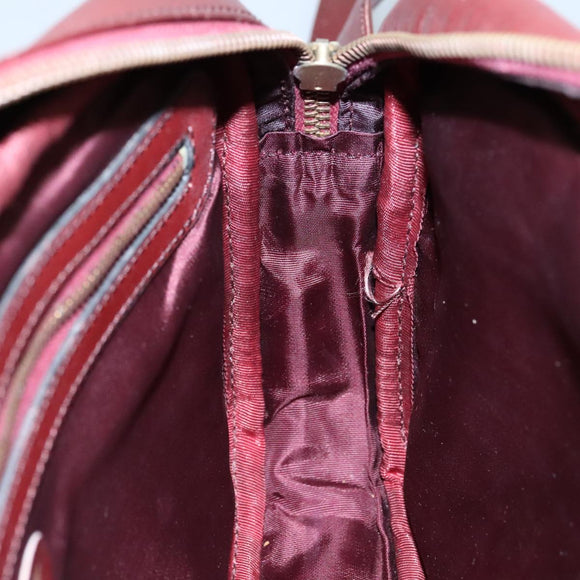 CARTIER Must Line Shoulder Bag Leather Bordeaux Gold Auth mr807