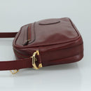 CARTIER Must Line Shoulder Bag Leather Bordeaux Gold Auth mr807-5