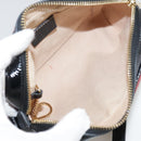 GUCCI Sherry Line Shoulder Bag Suede Red Navy Auth mr825-11