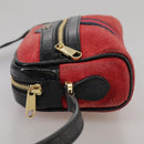 GUCCI Sherry Line Shoulder Bag Suede Red Navy Auth mr825-3