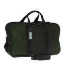 PRADA Boston Bag Nylon 2way Khaki Silver Auth mr830-1