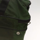 PRADA Boston Bag Nylon 2way Khaki Silver Auth mr830-10