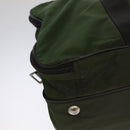 PRADA Boston Bag Nylon 2way Khaki Silver Auth mr830-11
