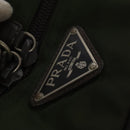 PRADA Boston Bag Nylon 2way Khaki Silver Auth mr830-16