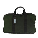 PRADA Boston Bag Nylon 2way Khaki Silver Auth mr830-2