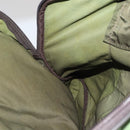 PRADA Boston Bag Nylon 2way Khaki Silver Auth mr830-23