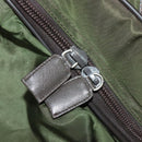 PRADA Boston Bag Nylon 2way Khaki Silver Auth mr830-26