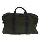 PRADA Boston Bag Nylon 2way Khaki Silver Auth mr830-3