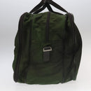 PRADA Boston Bag Nylon 2way Khaki Silver Auth mr830-4