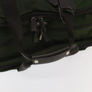 PRADA Boston Bag Nylon 2way Khaki Silver Auth mr830-7