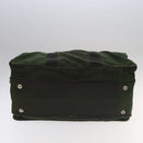 PRADA Boston Bag Nylon 2way Khaki Silver Auth mr830-9