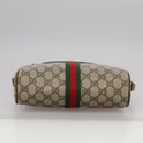 GUCCI Web Sherry Line GG Supreme Shoulder Bag PVC Beige Red Green Auth mr832-10