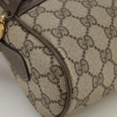 GUCCI Web Sherry Line GG Supreme Shoulder Bag PVC Beige Red Green Auth mr832-11