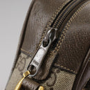 GUCCI Web Sherry Line GG Supreme Shoulder Bag PVC Beige Red Green Auth mr832-16