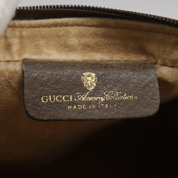 GUCCI Web Sherry Line GG Supreme Shoulder Bag PVC Beige Red Green Auth mr832