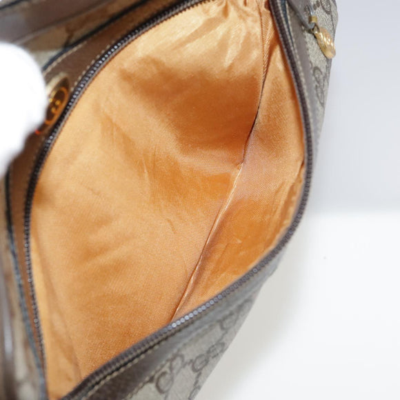 GUCCI Web Sherry Line GG Supreme Shoulder Bag PVC Beige Red Green Auth mr832