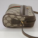 GUCCI Web Sherry Line GG Supreme Shoulder Bag PVC Beige Red Green Auth mr832-5