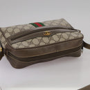 GUCCI Web Sherry Line GG Supreme Shoulder Bag PVC Beige Red Green Auth mr832-6