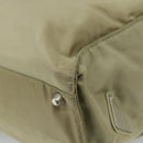 PRADA Tote Bag Nylon Beige Silver Auth mr836-16