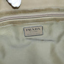 PRADA Tote Bag Nylon Beige Silver Auth mr836-17