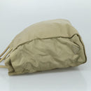 PRADA Tote Bag Nylon Beige Silver Auth mr836-4