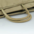 PRADA Tote Bag Nylon Beige Silver Auth mr836-7