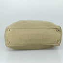 PRADA Tote Bag Nylon Beige Silver Auth mr836-5