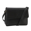Burberrys Shoulder Bag Leather Black Gold Auth mr850-1