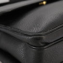 Burberrys Shoulder Bag Leather Black Gold Auth mr850-14