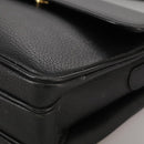 Burberrys Shoulder Bag Leather Black Gold Auth mr850-15