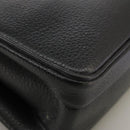 Burberrys Shoulder Bag Leather Black Gold Auth mr850-16