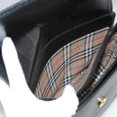 Burberrys Shoulder Bag Leather Black Gold Auth mr850-19