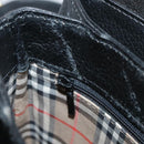 Burberrys Shoulder Bag Leather Black Gold Auth mr850-22