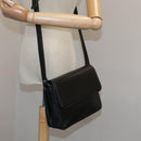 Burberrys Shoulder Bag Leather Black Gold Auth mr850-25