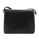 Burberrys Shoulder Bag Leather Black Gold Auth mr850-2