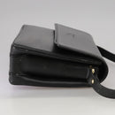 Burberrys Shoulder Bag Leather Black Gold Auth mr850-4