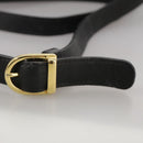 Burberrys Shoulder Bag Leather Black Gold Auth mr850-9