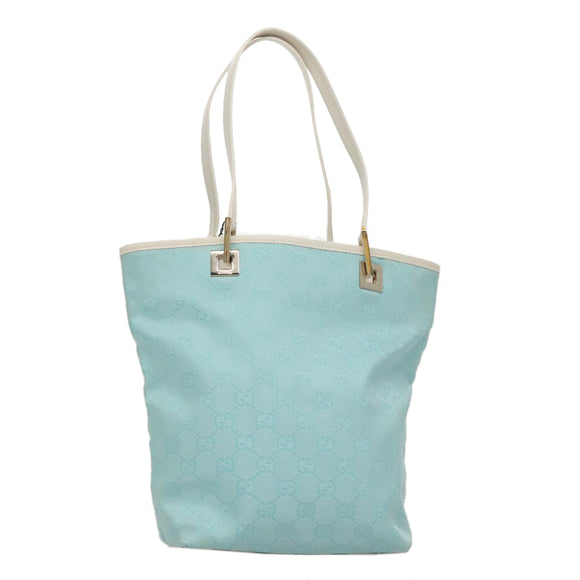 GUCCI GG Canvas Tote Bag Light Blue Auth mr865