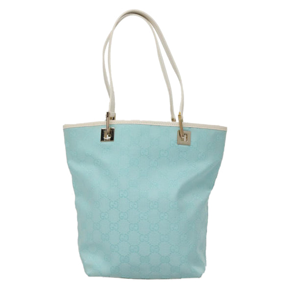 GUCCI GG Canvas Tote Bag Light Blue Auth mr865