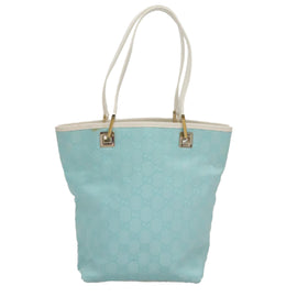GUCCI GG Canvas Tote Bag Light Blue Auth mr865 - 0