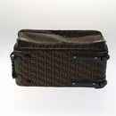 FENDI Zucca Canvas Carry Case Boston Bag Black Brown Auth mr869-6