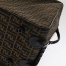 FENDI Zucca Canvas Carry Case Boston Bag Black Brown Auth mr869-21